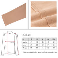 WAI 2 MARKET - Camiseta Interior Térmica para Mujer Beige, Manga Larga, Cuello Alto, Ropa Interior de Invierno, 96% Poliéster 4% Elastano, Cálida y Suave, Confort y Estilo para Climas Fríos - details 1