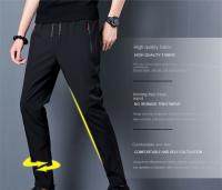 Pantalones Casuales Para Hombre Con Cintura Elástica Y Ajuste Slim Fitness Pantalones De Jogger Estilo Coreano Azul Negro Gris Tallas Grandes Hasta 5XL - details 1