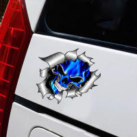 Pegatinas De Coche 3D Azules Con Calavera Para Body Auto Ventanas Parachoques Maletero Adornos Accesorios Impermeables Para Motocicleta - details 4