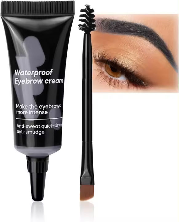 Gel para cejas gris, crema impermeable para cejas, pomada de secado rápido, jabón moldeador 3D resistente al sudor, pegamento para cejas con pincel (04 gris ratón) - 1