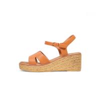 HLUNA - Sandalias de cuña con plataforma con tiras anchas de la forma H - pulsera al tobillo con hebilla en color Marrón y Negro HT293 - details 4