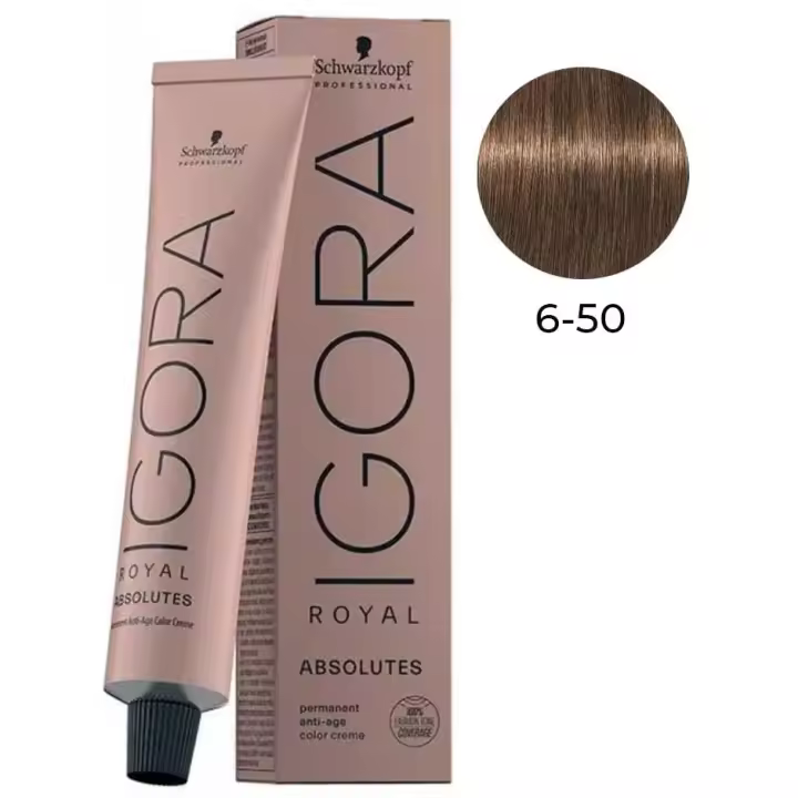 Tinte Igora Royal Absolut / Schwarzkopf - 6.50 Rubio Oscuro Dorado Natural - 1