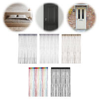 Cortina Decorativa Para Puerta 100cm X 200cm Divisor De Habitación Para Bodas Coffee House Restaurante Hecho De Hilo De Poliéster Y Plata - details 3