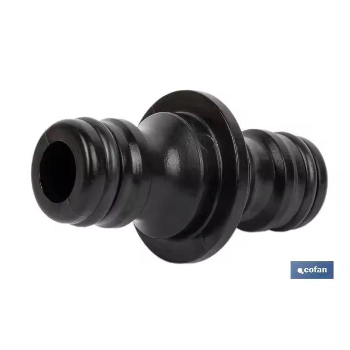 COFAN - Conector doble para mangueras de jardín | Rosca macho para empalmes | Polietileno | Rápido de instalar - 1
