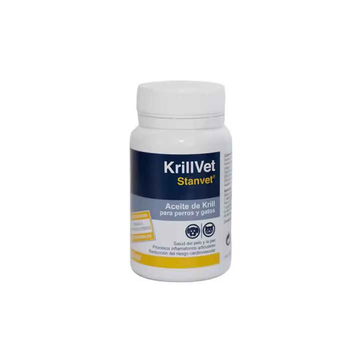KRILLVET CÁPSULAS, COMPLEMENTO NUTRICIONAL PARA MASCOTAS, ACEITE DE KRILL, OMEGA-3, SALUD DEL PELO Y PIEL, SALUD ARTICULAR, SALUD CARDIOVASCULAR - 1