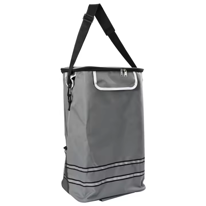 Carro de Compras vidaXL con Ruedas y Asa Ajustable Gris 40 L - 1