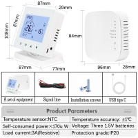 Termostato De Pared Inteligente RF Sin Fuerza Para Calefacción De Boilero Gas Touch Screen Controlador De Temperatura Programable WiFi Para El Hogar - details 0