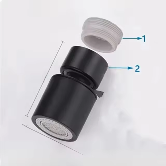 Extensor De Grifo Rotativo 360° Negro Cobre Ajustable 2 Modos Regla De Lavabo Boquilla Grifo Rotatorio Antisalpicaduras Tapón Bucinero - 1