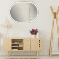 Espejo Ovalado de Pared Fabricado en España - Moldura 2.5 cm - Acabado Artesanal - Color Blanco Lacado - details 3