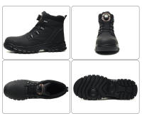 Botas De Seguridad Impermeables Para Hombre Indestructibles Con Punta De Acero Antideslizantes Antipinchazos Para Motociclistas Biker Botas Para Hombre - details 30