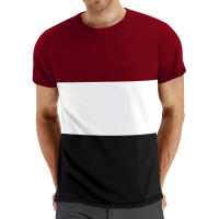 Camiseta deportiva de verano de manga corta con cuello redondo informal de talla grande para hombre, a juego con el color, a la moda para fitness - details 45