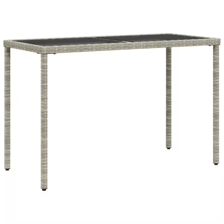 Mesa Jardín superficie Vidrio Ratán PE gris Claro 115x54x74 cm - 1