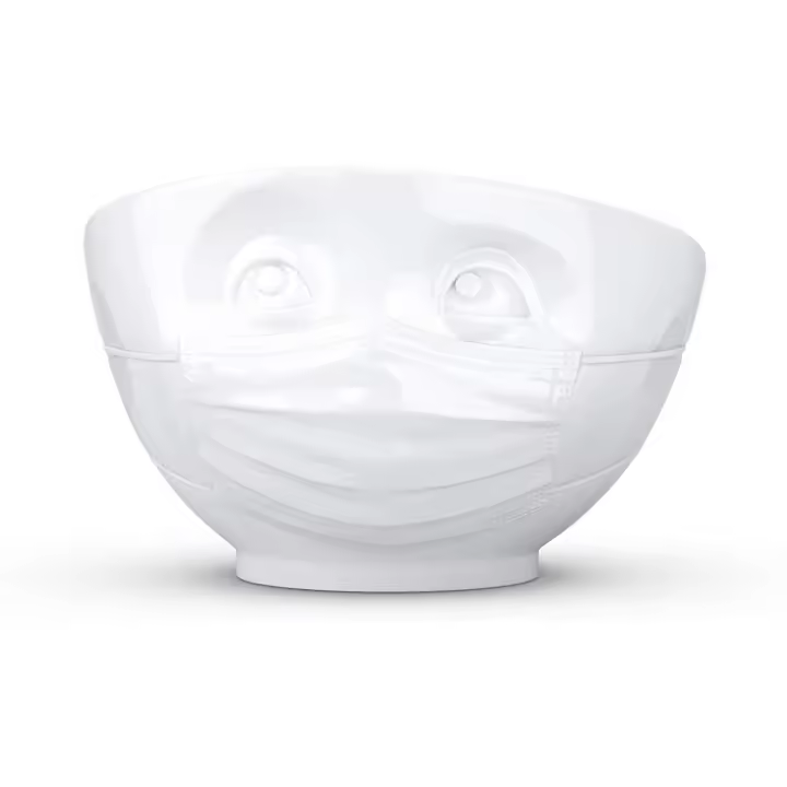 FIFTYEIGHT PRODUCTS - Tazón de Cerámica Alemán de 500 Ml con Mascarilla de Relieve y 4 Expresiones Faciales - 1