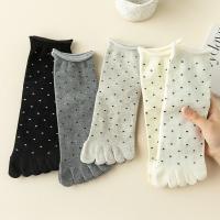 3 Pares De Calcetines De Dedos Para Mujer Con Patrón De Puntos Calcetines De Algodón De Alta Calidad De Media Pierna Con Dedos Separados - details 25