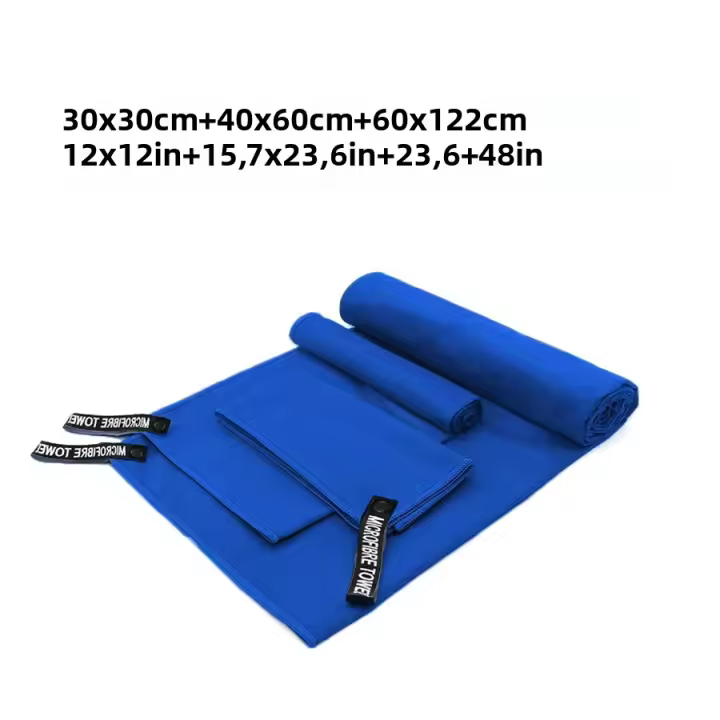 Toalla Deportiva De Microfibra 3-pcs Absorbente Y Ligera Para Viajes Playa Senderismo Gimnasio Piscina Camping Secado Rápido - 1