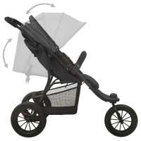 vidaXL Cochecito de bebé de acero gris antracita - details 3