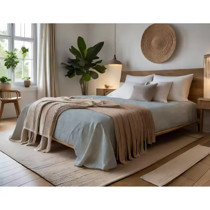 SANSY - COLCHA JACQUARD RUNA AZUL PARA CAMA DE 150 FABRICADO EN ESPAÑA - 1