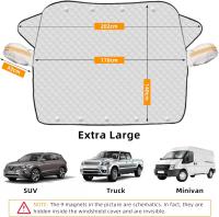 Cubierta para parabrisas de coche, parasol delantero con 9 parasoles magnéticos para coche (170 x 140 cm) - details 0