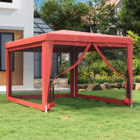 vidaXL Carpa para Fiestas con 4 Paredes de Malla Toldo HDPE Color Antracita,  Azul,  Rojo y mas - details 2