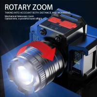 Linterna Frontal Recargable USB Super Brillante Con 5 Modos De Iluminación Pantalla Digital Para Pesca Al Aire Libre Y Camping - details 14