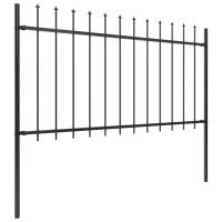 vidaXL Valla de jardín con puntas de lanza acero negro Altura 1 m Longitud 1.7 m,  3.4 m,  5.1 m y mas Perfecta para plantas y animales, múltiples usos malla para ventilación, seguridad, ventana, jardín - details 0