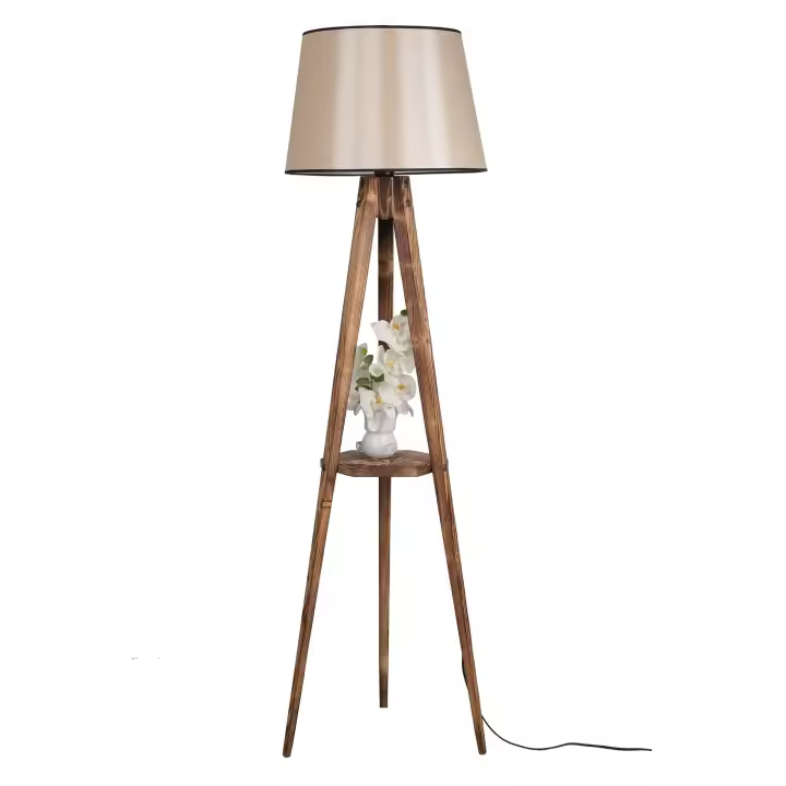 Lámpara de pie WELLHOME con Estructura de madera color Marrón - 1