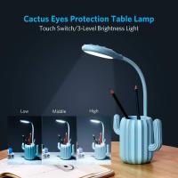 Lámpara de escritorio para niños, lámpara de escritorio VADIV LED táctil regulable lámpara de cabecera Reag lámpara de escritorio recargable titular de la pluma inalámbrica-azul - details 3