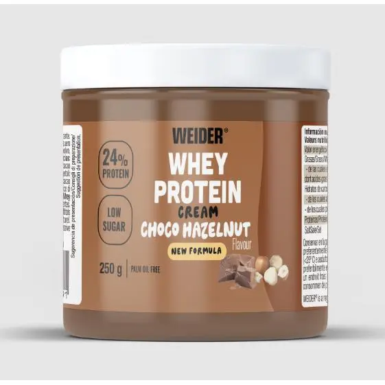 CREMA PROTEICA (250G) CHOCO AVELLANA - Weider  Sin azúcares añadidos  Deliciosa   Whey protein cream Choco hazelnut - 1