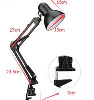 Lámpara De Escritorio Flexible Con Soporte De Brazo Swing Para Oficina Y Estudio EU US Plug E27/E26 Bulbo Negro AC85-265V LED - details 8