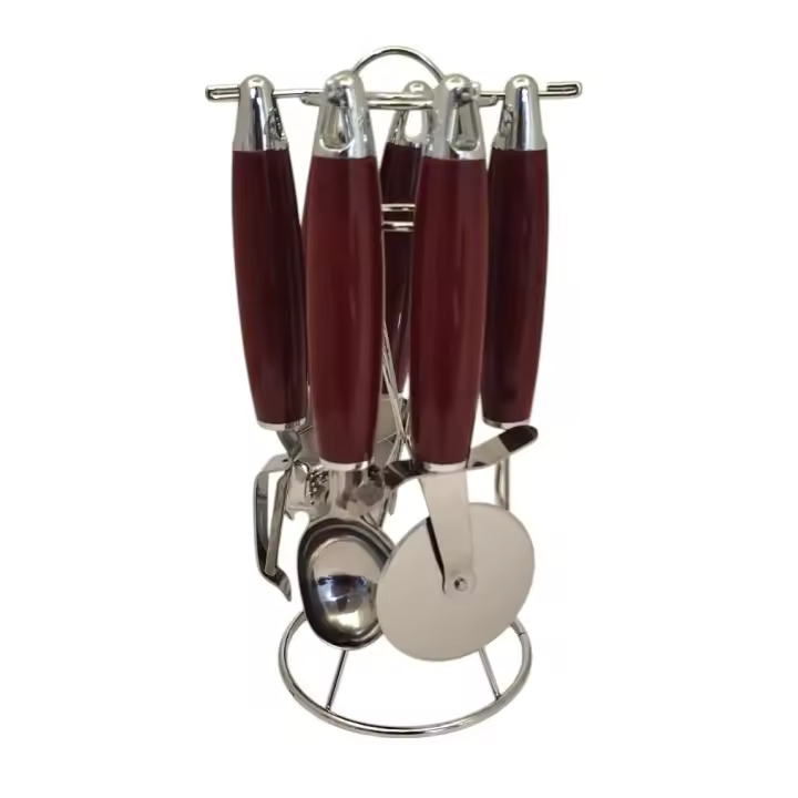 Set Premium de Cocina: Abrebotellas, Abrelatas, Cortapizzas, Cuchara y Pelador con Soporte - 1