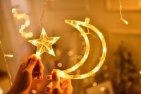 Decoración De Navidad Y Ramadán 2025 Luces De Cortina Guirnalda Estrella Luna Aid EID Mubarak 2024 Para Hogar Eventos Musulmanes Fiesta - details 22