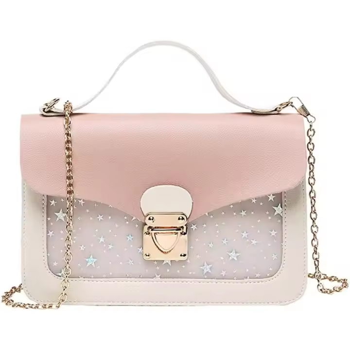 Minibolsos de Cadena para Niños, bolsos de Estrella para Mujer, Bolso Rosa de Tres Capas, Bolso de gran capacidad. - 1