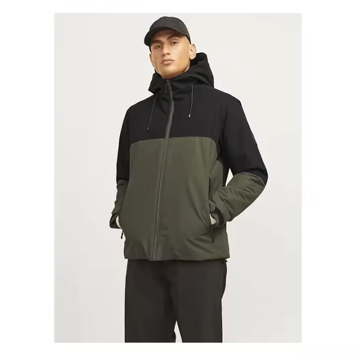 Jack&Jones - Chaqueta Hombre - Verde/Negro - Ligera y Resistente al Agua - 1