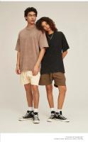 Camiseta Estilo Retro Americano Pesada De Color Sólido Para Hombres Y Mujeres Manga Corta Verano Moda De Calle Antiguo Talla Grande Ropa Lavada - details 17