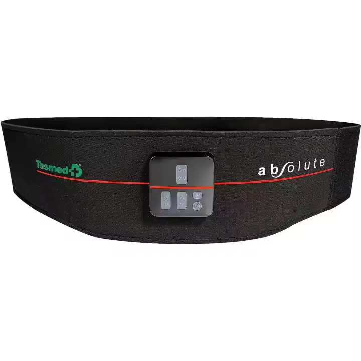 TESMED Absolute: Cinturón para Electroestimación de Abdominales Centrales y Laterales - Recargable por USB, 15 Programas, 99 Intensidades-Intensamente, Unisex - 1