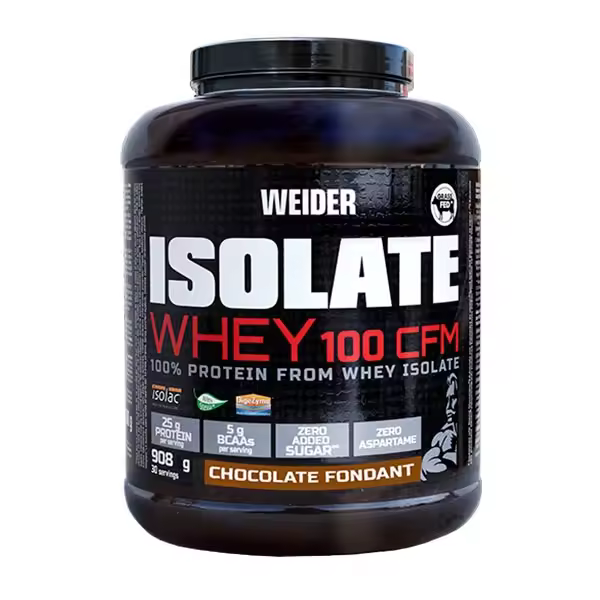 Weider- Isolate Whey 100 CFM 908 gr - 100% Aislado de Proteina de Suero -  Sabor: Chocolate - 1