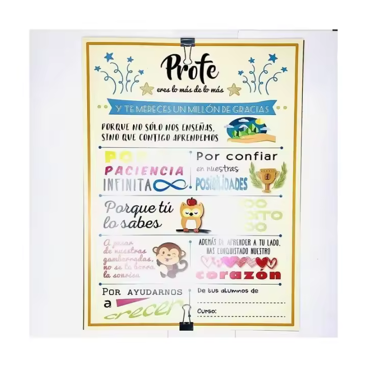 Lamina regalo profe eres lo mas agradecimiento maestra y maestro - 1
