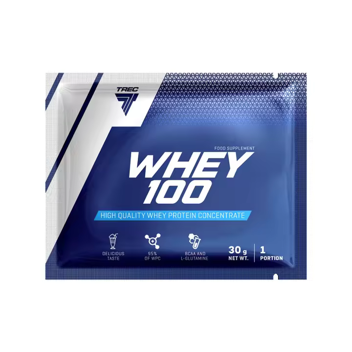 Proteína Whey 100 | Pack 6 Unidosis | 30g por Ración | Varios Sabores | Proteína Concentrada de Suero | Recuperación Muscular | Aumento de Masa Magra | TREC NUTRITION - 1