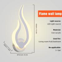 Luz de pared interior LED, lámpara de pared moderna de 10W, forma de llama Luz De noche montada en la pared 3000K blanco cálido para cocina escalera dormitorio pasillo, 220V IP20 - details 0