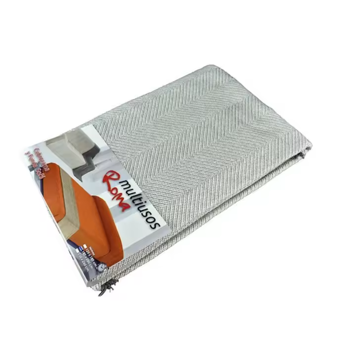 Colcha Multiusos Foulard para Cama y Sofá, Modelo Roma, Estampado, Color Perla, Cañete - 1