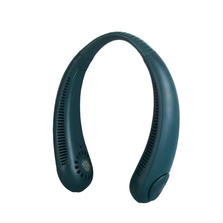 Nuevo ventilador colgante de cuello sin hojas con carga USB de silicona de grado ajustable, ventilador creativo plegable y silencioso - 1