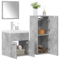 vidaXL Juego muebles de baño 4 pzas madera contrachapada gris hormigón 41 x 38.5 x 46 cm - details 0