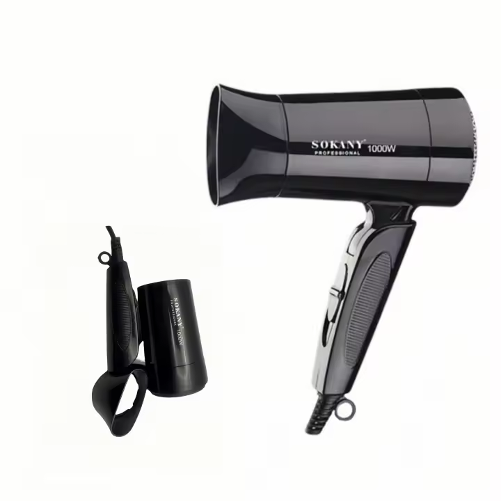 Secador de Pelo  plegable, 2 Velocidades , 1000w Incluye Boquilla Concentradora de Calor ideal para viajes - 1