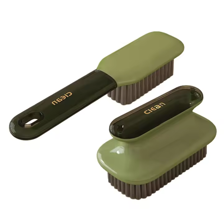 Shoe Brush Clothes Brush 2 Piece Set Stain Removal Cleaning Brush for Boots Clothing - 1