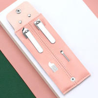 Juego De Cortauñas Portátil Para Viaje Herramientas De Manicura Y Pedicura Cortauñas Aparato Para Oídos Y Acrílico Verde Oscuro Rosa - details 8
