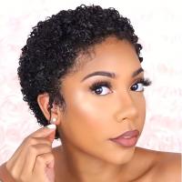 Pelucas De Encaje Completo Pixie Corta Rizado Suave Para Mujeres Peluca De Cabello Humano Brasileño Remy Textura Sassy Curl Tamaño Promedio - details 1