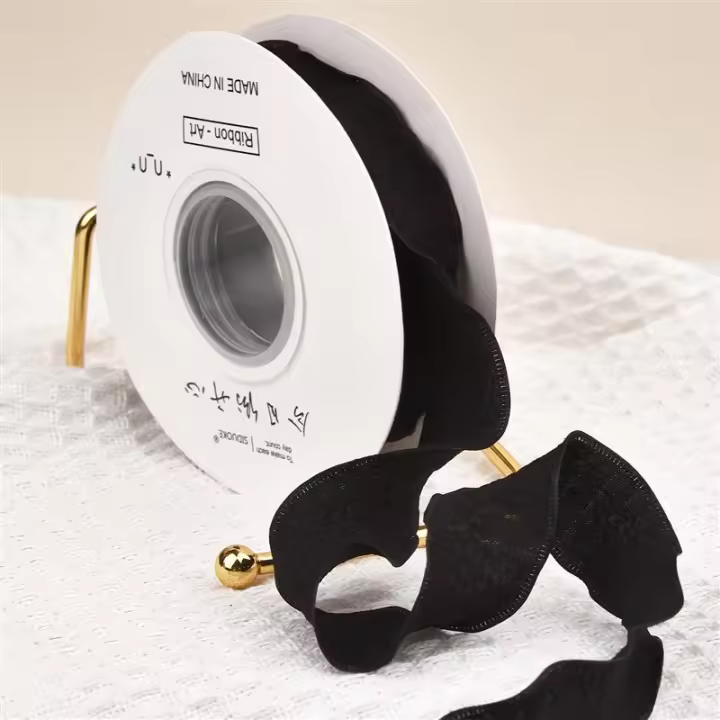 Cinta De Encaje Estilo Coreano En Color Crema De 10 Yardas Para Embalaje De Flores Regalos Cokcake Decoración Hecha a Mano - 1