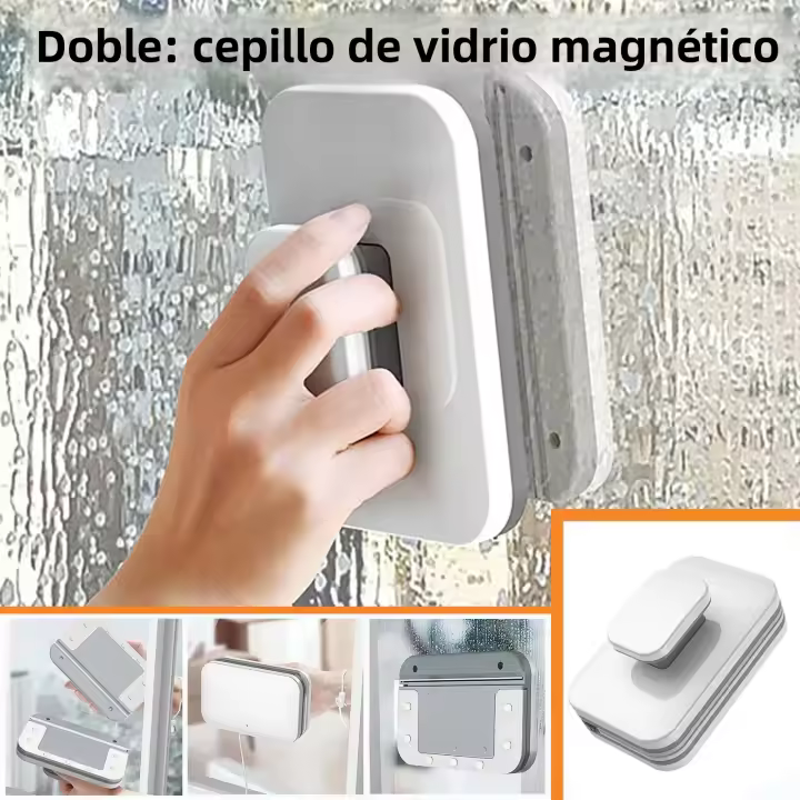Limpia Ventanas Magnético Doble Cara Para Superficie De Vidrio Herramienta De Limpieza Exterior Para Uso Doméstico Con Esponja - 1