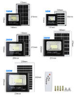Lámpara Solar LED Para Exterior Jardín Farol Inundable Impermeable Control Remoto Dimmer Luz De Pared Y Escaleras - details 5