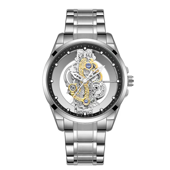 Smartwatches Relojes Hombre Reloj Mecánico Automático con Correa de Resina Luminoso Casual Impermeable - 1